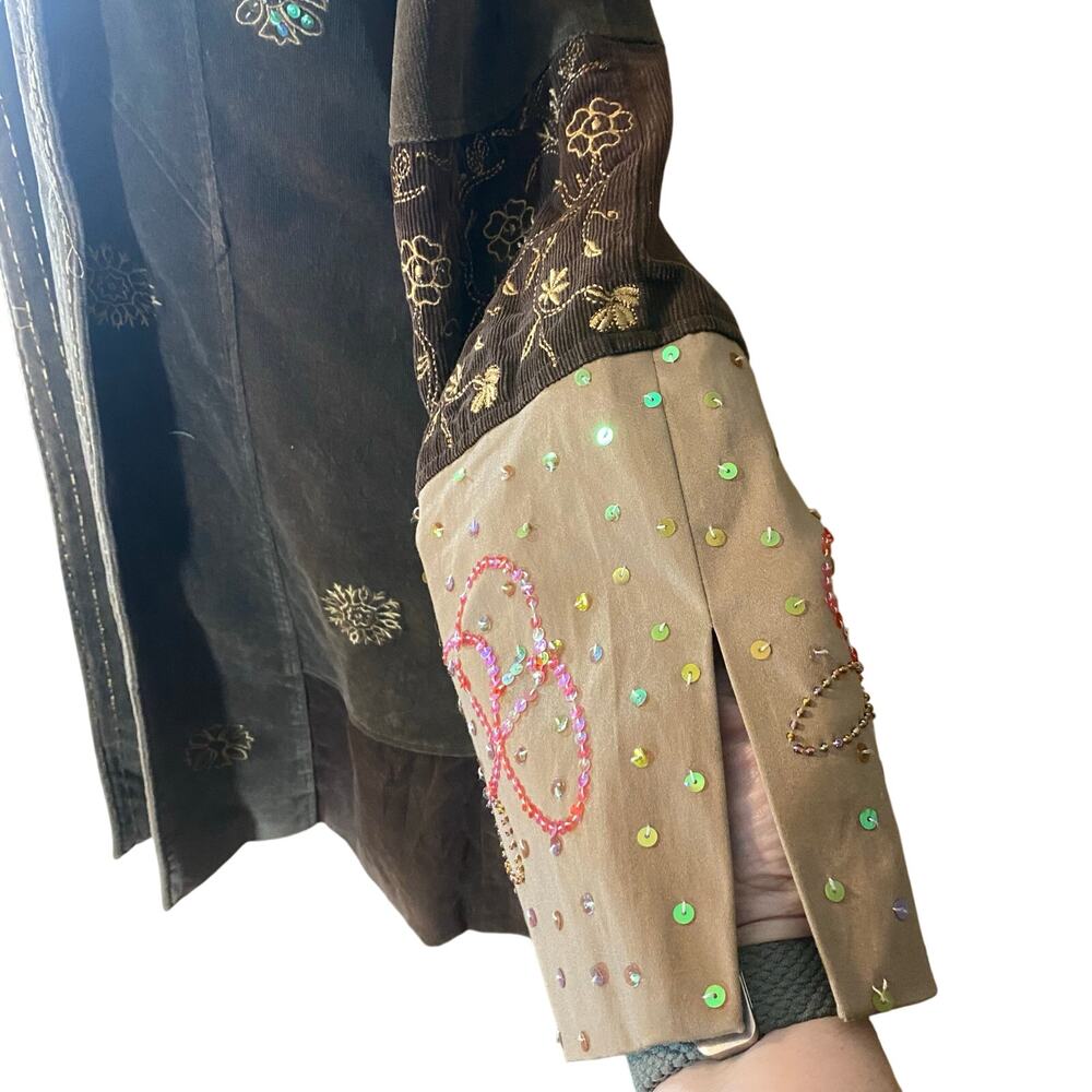 Runway 101 Patchwork Embroidered Boho Duster Coat… - image 6